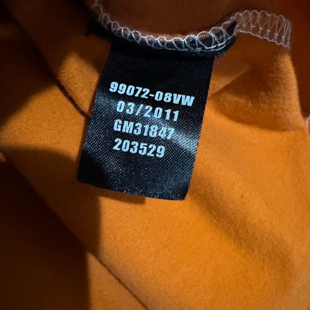 Harley-Davidson Motorcycle shirt Orange and Cream Tee 1W half zip - Picture 6 of 8